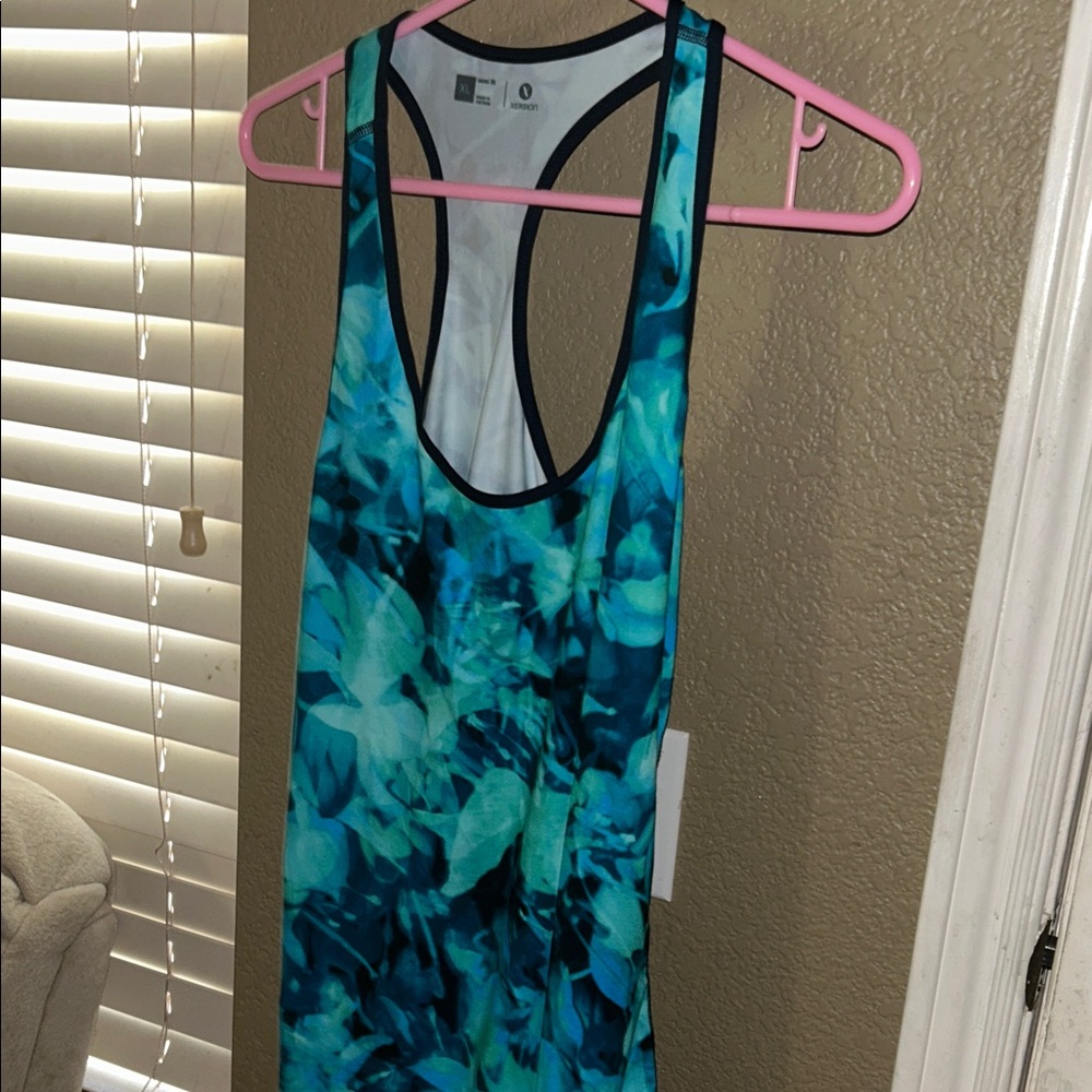 Xersion Teal and Black Women's Tank Top